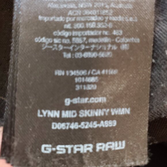 G-STAR RAW SZ 31x32 (US Size 12) Lynn Mid Skinny Distressed Blue Jeans - Picture 16 of 16